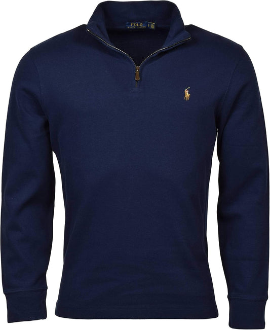 Men'S 1/4 Zip French Rib Long Sleeve Pullover